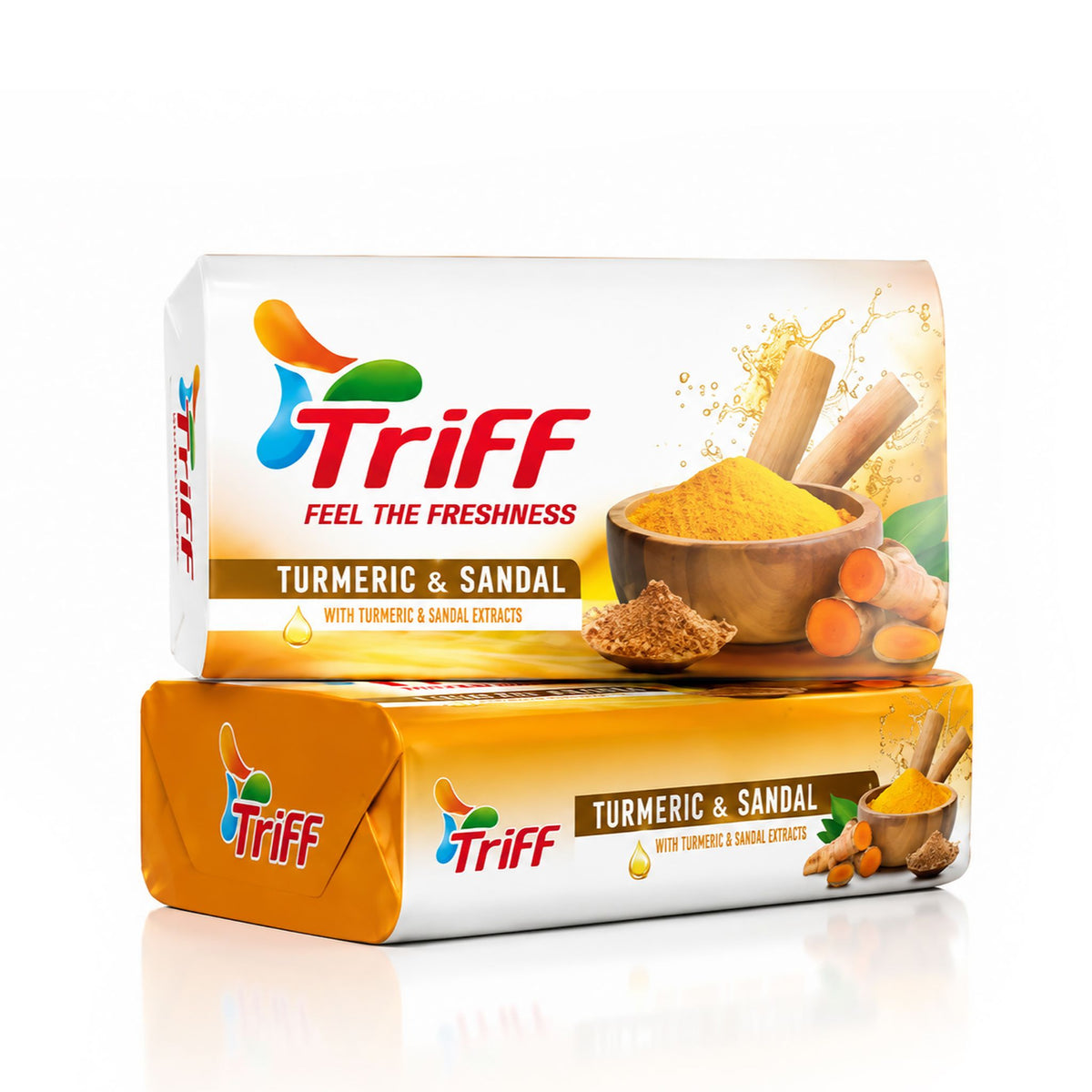 Triff Bathing Soap Bar Tumeric & Sandalwood (Pack of 6)