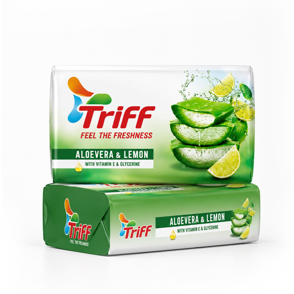 Triff Bathing Soap Bar Aloevera & Lemon (Pack of 6)
