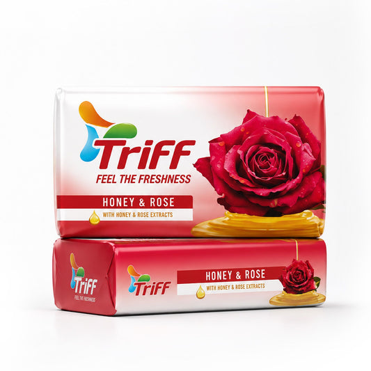 Triff Bathing Soap Bar Honey & Rose (Pack of 6)