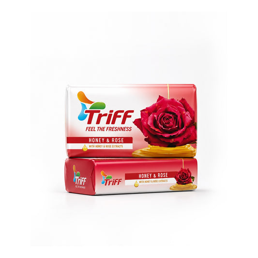 Triff Bathing Soap Bar Honey & Rose (Pack of 6)