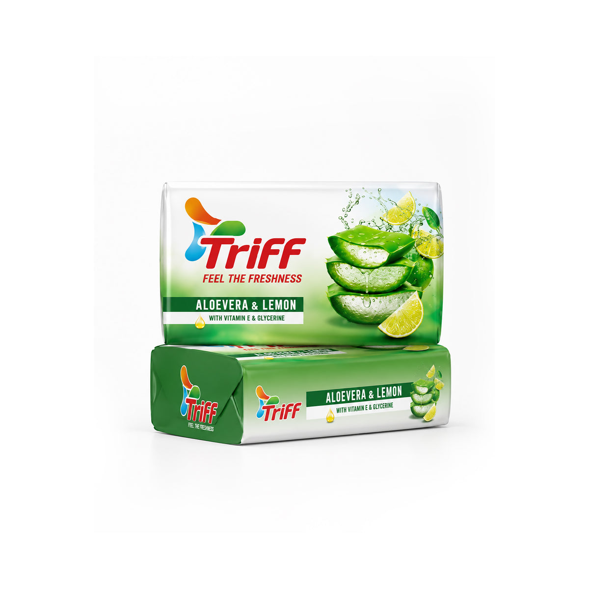 Triff Bathing Soap Bar Aloevera & Lemon (Pack of 6)