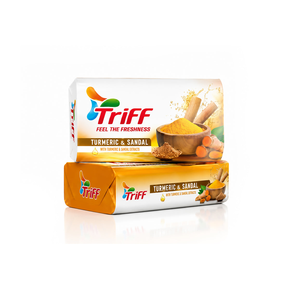 Triff Bathing Soap Bar Tumeric & Sandalwood (Pack of 6)