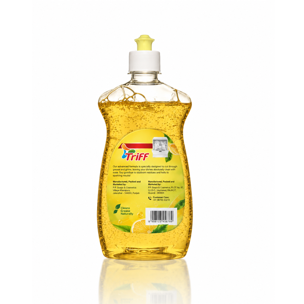 Triff Dishwah Gel (Lemon with Bio Enzyme) Bottle