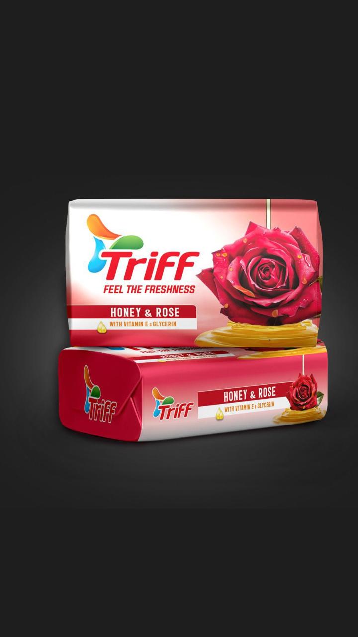 Triff Bathing Soap Bar Honey & Rose (Pack of 6)