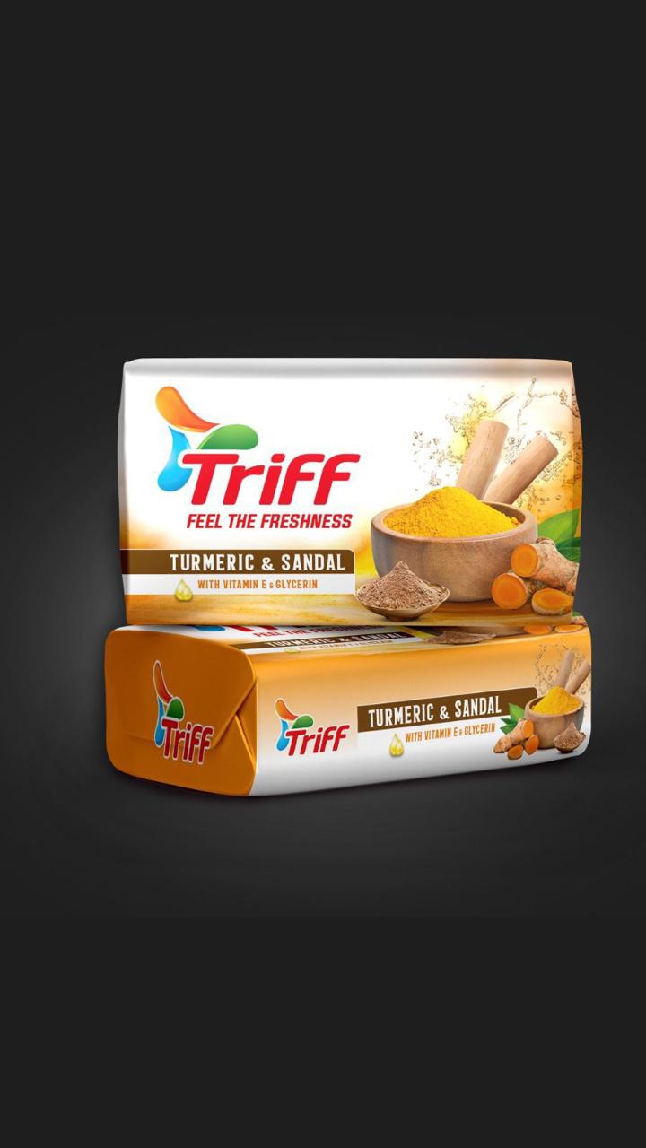 Triff Bathing Soap Bar Tumeric & Sandalwood (Pack of 6)